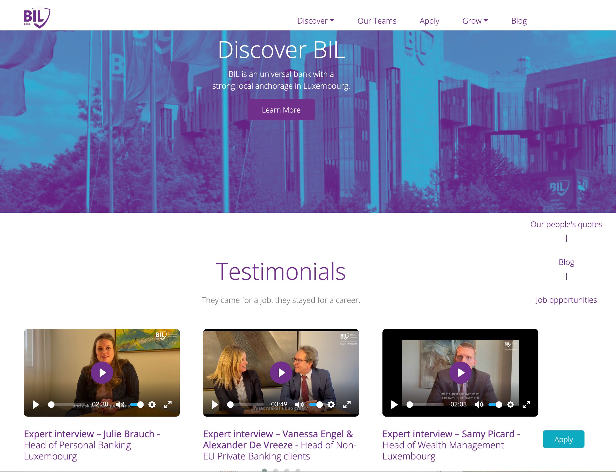 Discover BIL - Testimonials